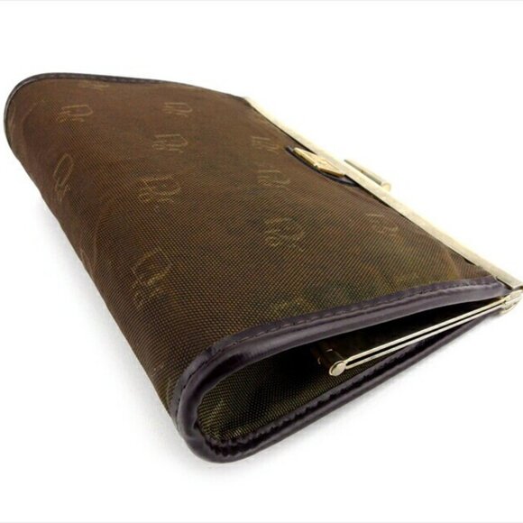 DIOR Pouch logo pattern canvas x leather Authentic USED - Picture 4 of 11